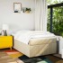 Cama box spring con colchón tela color crema 120x200