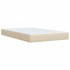 Cama box spring con colchón tela color crema 120x200