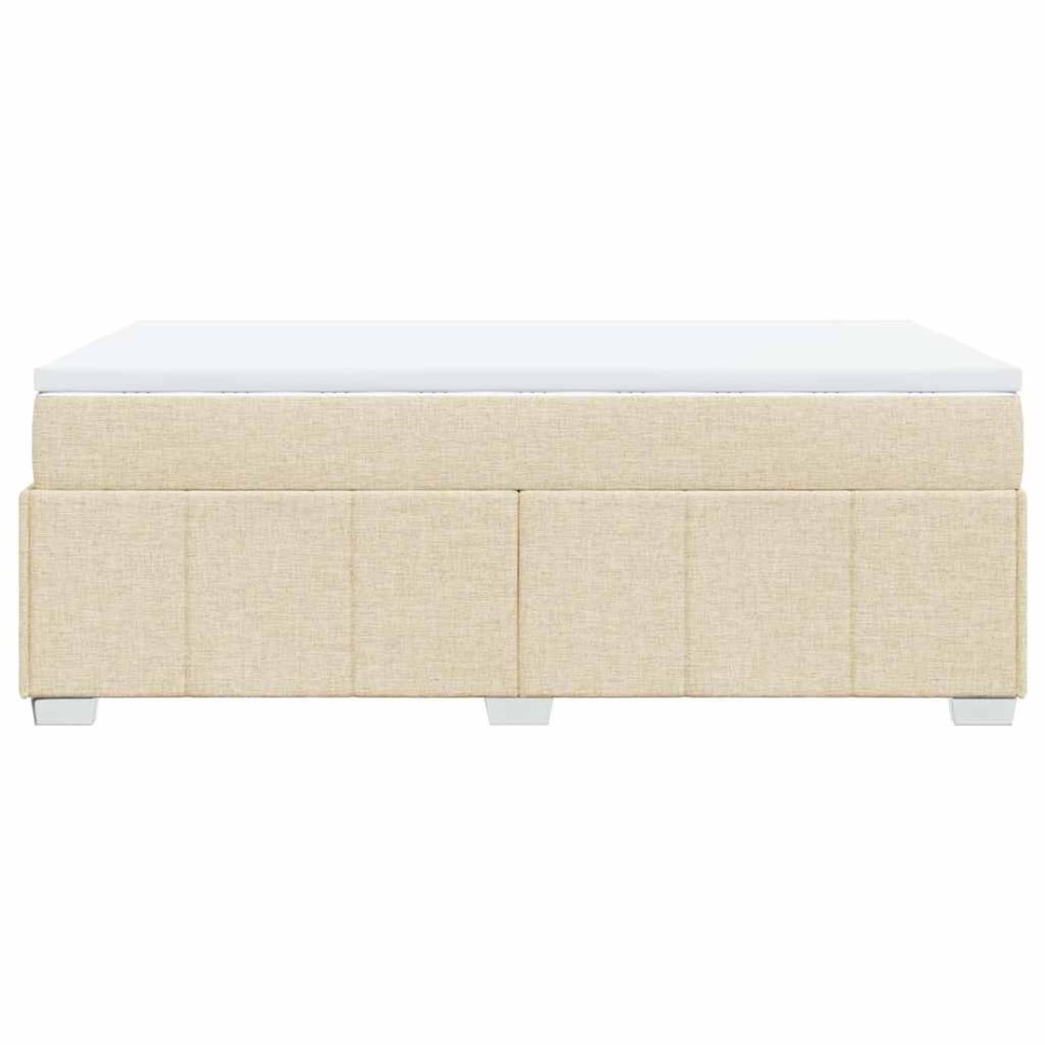 Cama box spring con colchón tela color crema 120x200