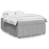 Cama box spring con colchón tela gris claro 140x200