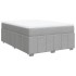 Cama box spring con colchón tela gris claro 140x200