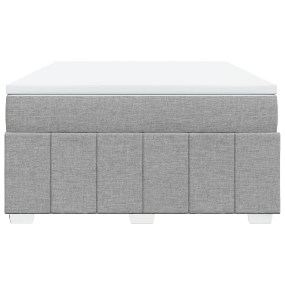 Cama box spring con colchón tela gris claro 140x200