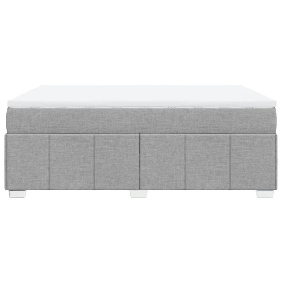 Cama box spring con colchón tela gris claro 140x200