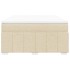 Cama box spring con colchón tela color crema 160x200