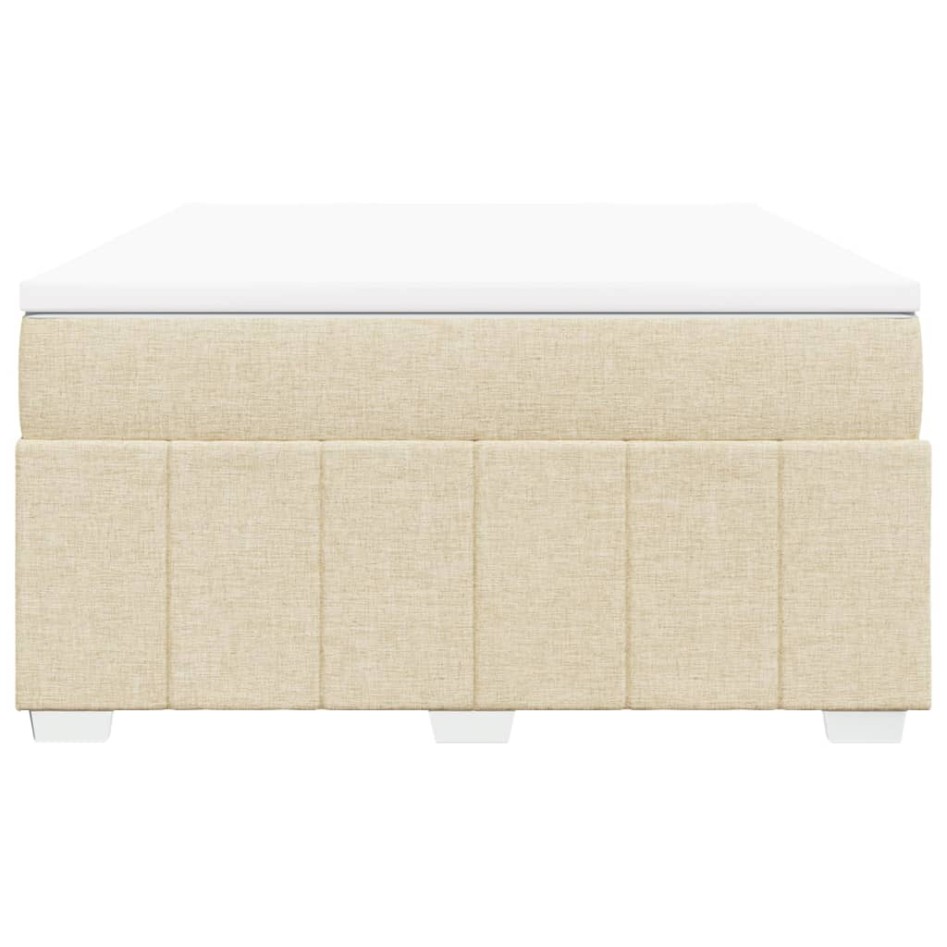 Cama box spring con colchón tela color crema 160x200