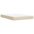 Cama box spring con colchón tela color crema 160x200