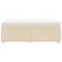 Cama box spring con colchón tela color crema 160x200