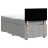 Cama box spring con colchón tela gris claro 80x200
