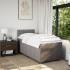 Cama box spring con colchón tela gris taupe 80x200