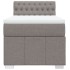 Cama box spring con colchón tela gris taupe 80x200