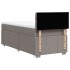 Cama box spring con colchón tela gris taupe 80x200