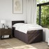 Cama box spring con colchón tela marrón oscuro 80x200