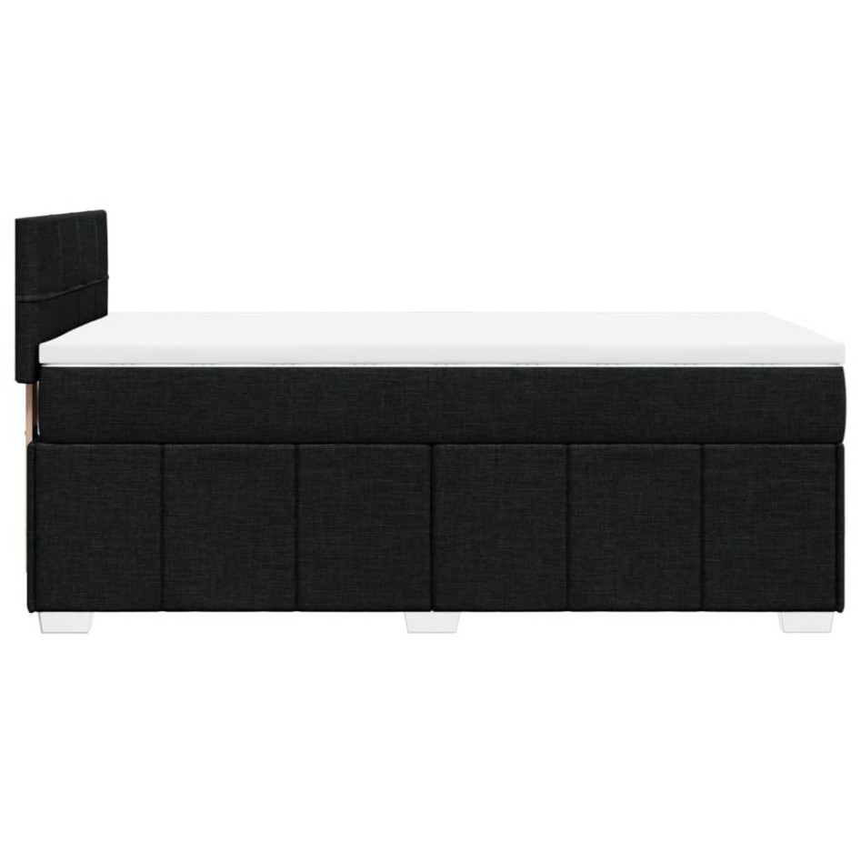 Cama box spring con colchón tela negro 90x190