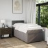 Cama box spring con colchón tela gris taupe 90x190