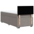 Cama box spring con colchón tela gris taupe 90x190