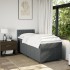 Cama box spring con colchón tela gris oscuro 90x190