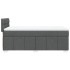 Cama box spring con colchón tela gris oscuro 90x190