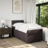Cama box spring con colchón tela marrón oscuro 90x190