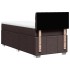 Cama box spring con colchón tela marrón oscuro 90x190