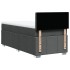 Cama box spring con colchón tela gris oscuro 90x190