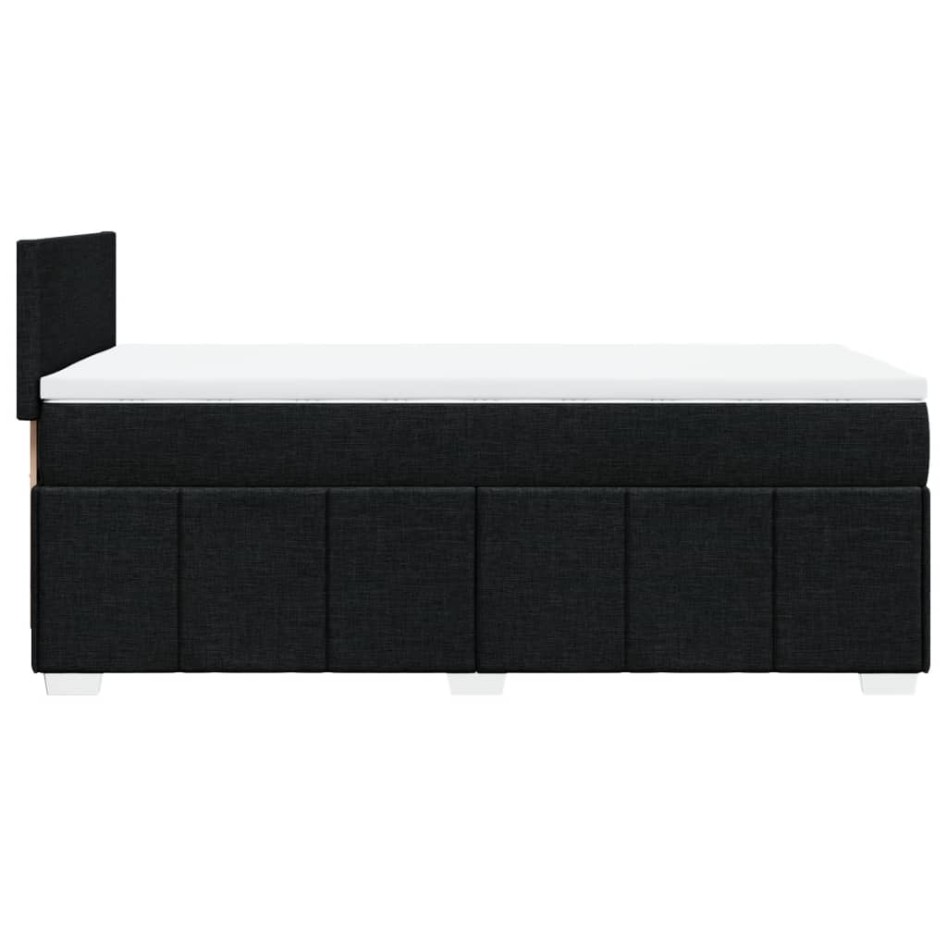 Cama box spring con colchón tela negro 90x200