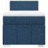 Cama box spring con colchón tela azul 90x200