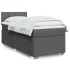Cama box spring con colchón tela gris oscuro 90x200