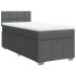 Cama box spring con colchón tela gris oscuro 90x200