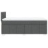 Cama box spring con colchón tela gris oscuro 90x200