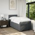Cama box spring con colchón tela gris oscuro 90x200