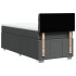 Cama box spring con colchón tela gris oscuro 90x200