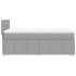 Cama box spring con colchón tela gris claro 90x200