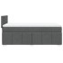 Cama box spring con colchón tela gris oscuro 100x200