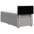 Cama box spring con colchón tela gris claro 100x200