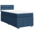 Cama box spring con colchón tela azul 100x200