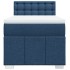 Cama box spring con colchón tela azul 100x200