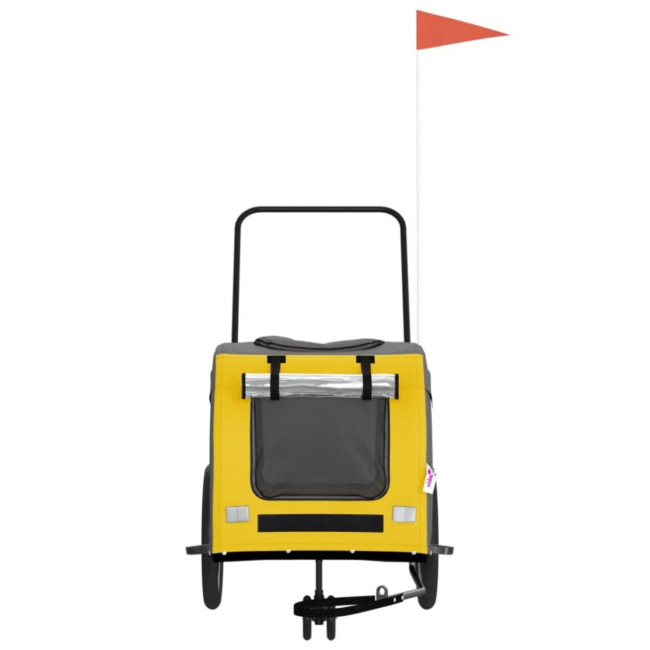 Remolque de bicicleta mascotas hierro tela Oxford amarillo