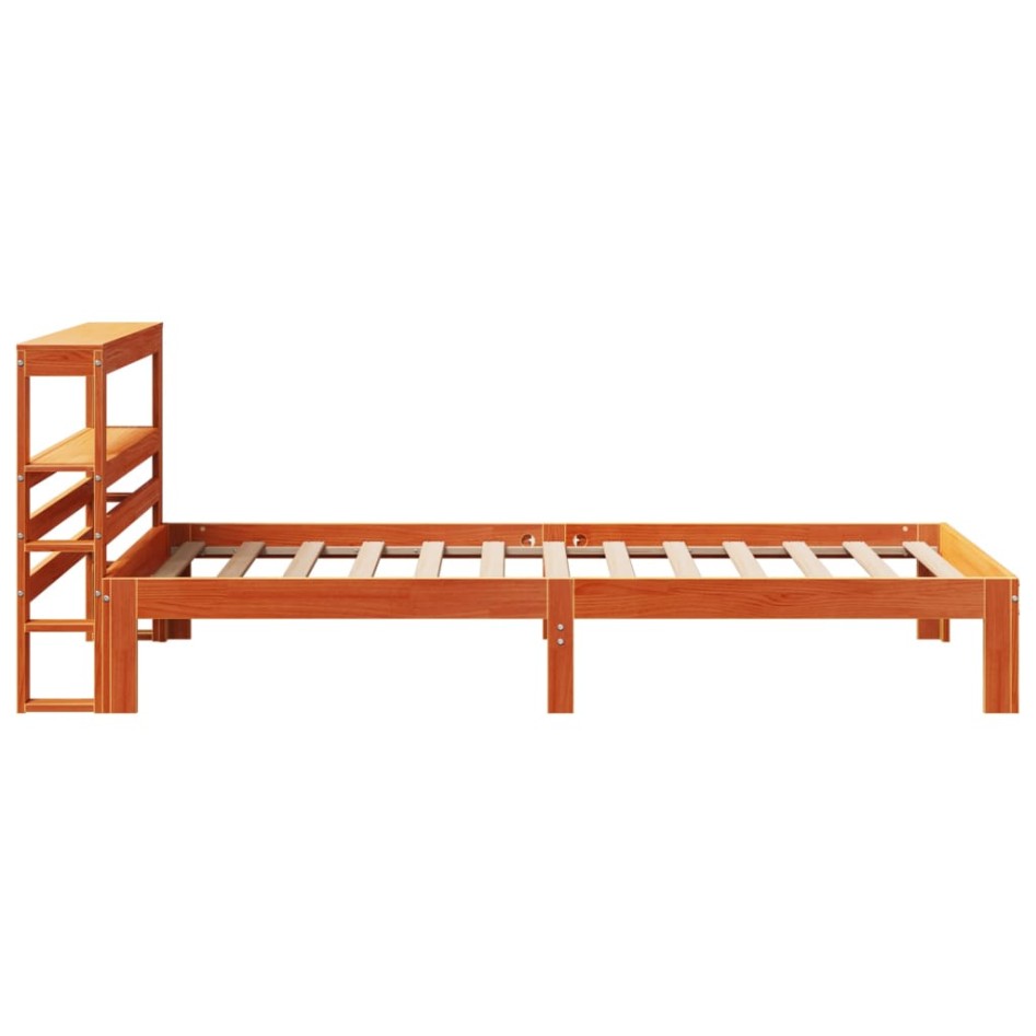 Estructura de cama sin colchón madera maciza marrón 75x190