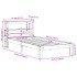 Estructura de cama sin colchón madera maciza marrón 75x190