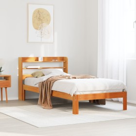 Estructura de cama sin colchón madera de pino marrón 90x200