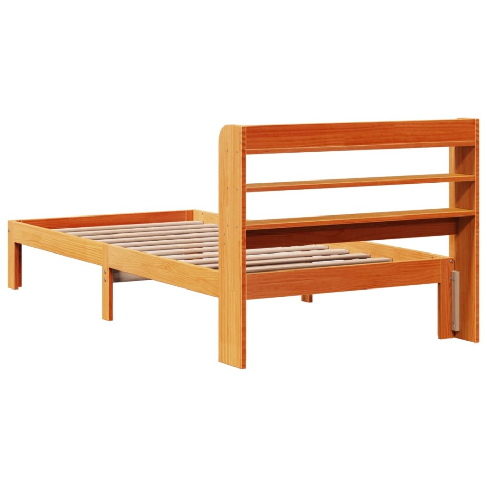 Estructura de cama sin colchón madera de pino marrón 90x200