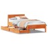 Cama sin colchón madera maciza de pino marrón cera 100x200