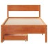 Cama sin colchón madera maciza de pino marrón cera 100x200