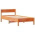 Cama sin colchón madera maciza de pino marrón cera 100x200