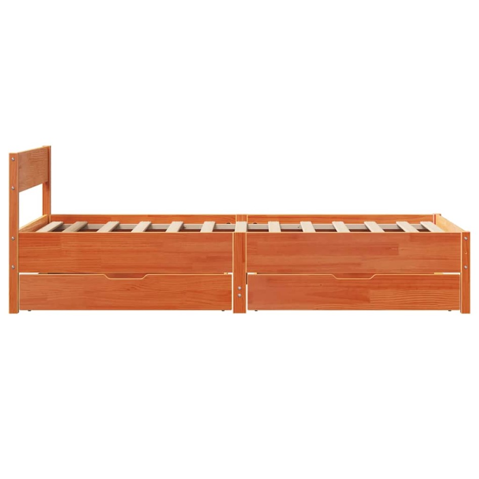 Estructura de cama sin colchón madera de pino marrón 90x200