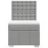 Cama box spring con colchón tela gris claro 90x190