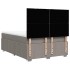 Cama box spring con colchón tela gris taupe 140x190
