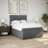 Cama box spring con colchón tela gris oscuro 140x190
