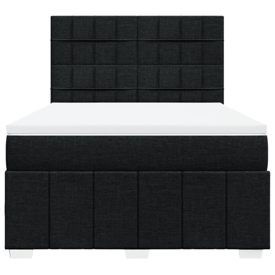 Cama box spring con colchón tela negro 140x190