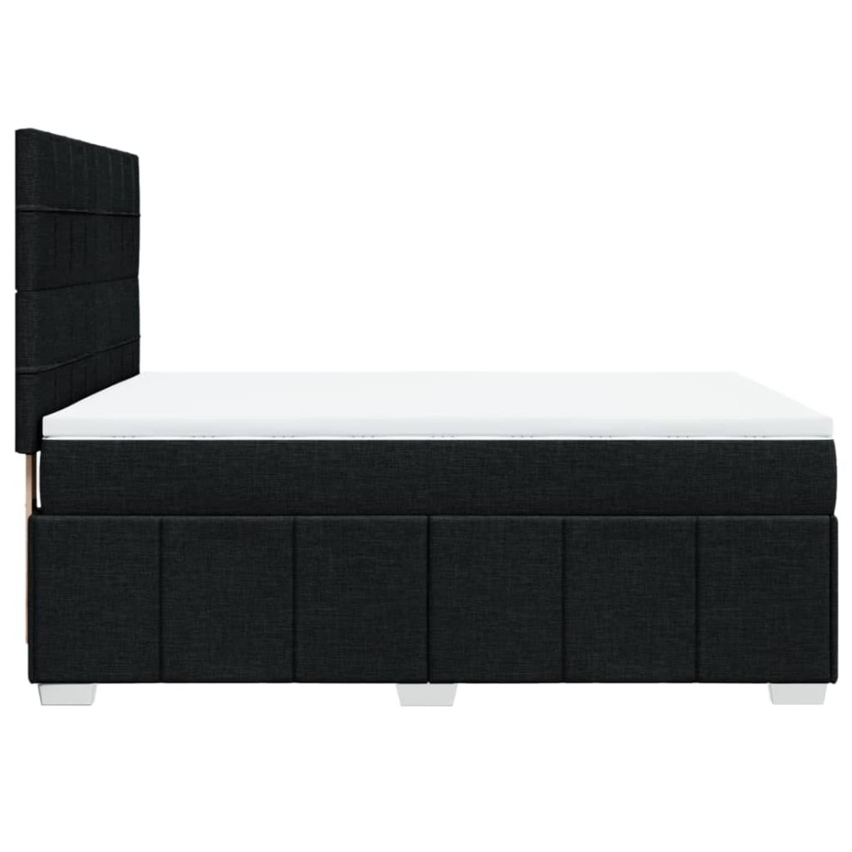 Cama box spring con colchón tela negro 140x190